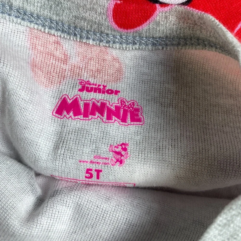 Disney Junior Lot‎ of 2 Pajama Top Girls 5T Gray Red Minnie Mouse Snug Fitting